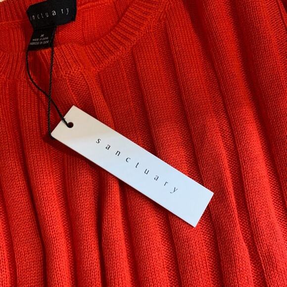 Sanctuary Sweater Womens M Medium Tomato Lillith Wool Blend Crew Neck Pullover - Picture 9 of 13